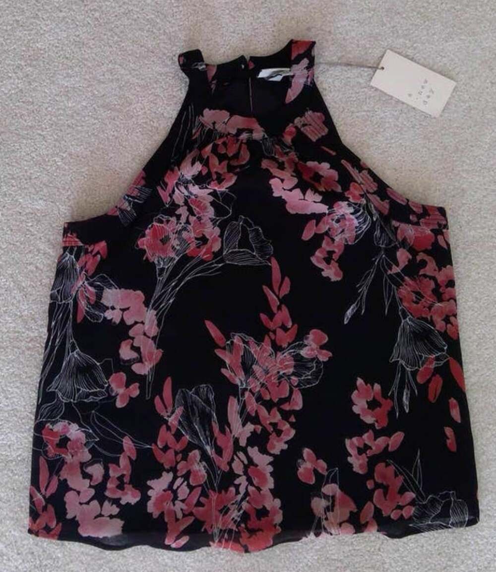 NWT Women's XS Floral Halter High Neck Top